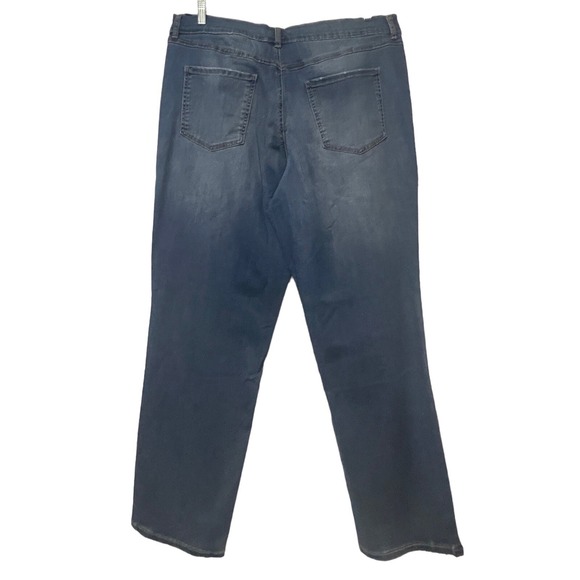TERRA & SKY Jeans Women's Sz. 24W Petite Blue Hi-Rise Straight Tummy Control NEW - Picture 2 of 12